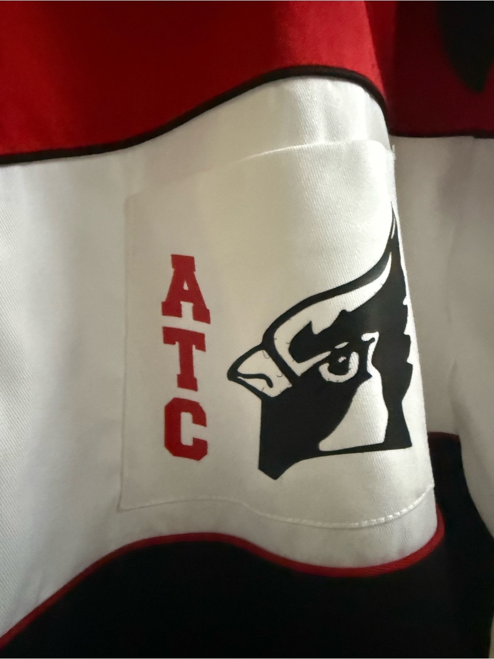 ATC Speed Zone Race Gear Red White Black Colorblock Short-Sleeve Button-Up 2XL - Picture 3 of 14